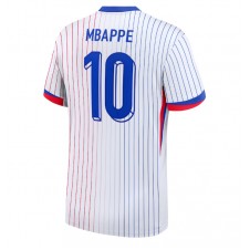 Frankrike Kylian Mbappe #10 Bortatröja EM 2024 Korta ärmar